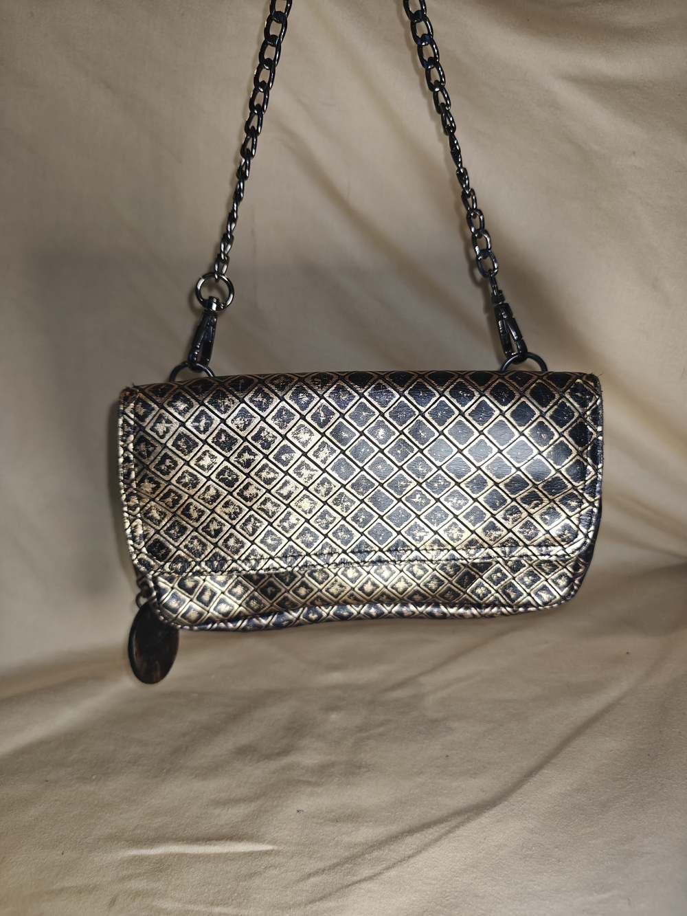 💖Bottega Venetta-Metallic Gold Clutch-COA